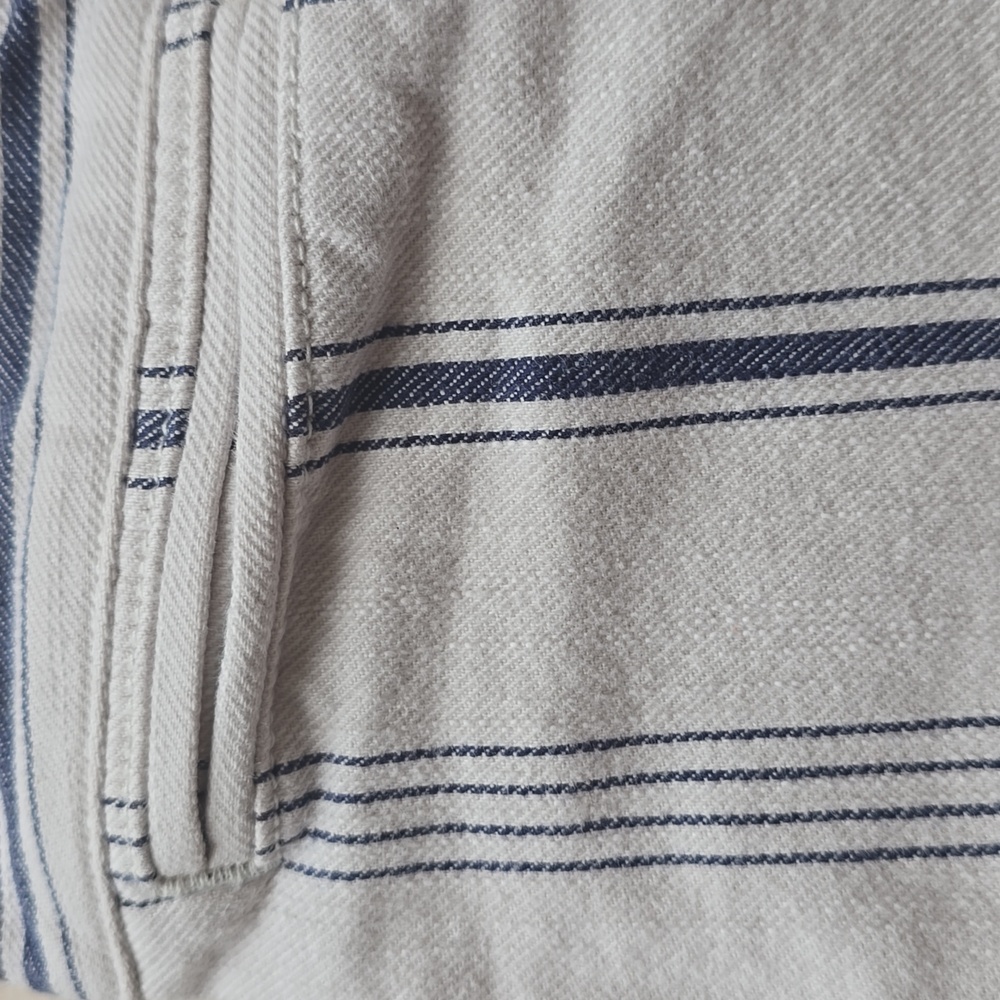 MADEWELL The Emmett Striped White and Navy Denim Women's High Waisted Shorts 31 - Picture 11 of 15